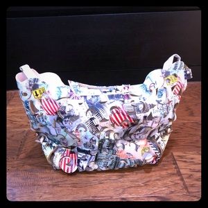 Stylish printed leather handbag